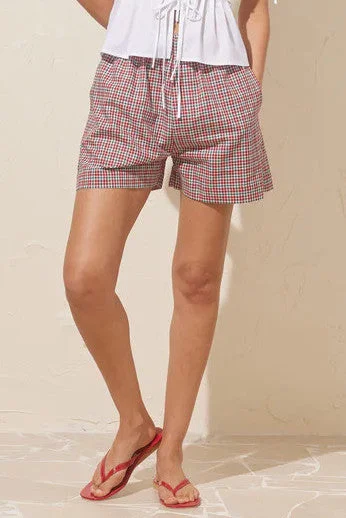 Lace shorts – Shorts made from delicate lace fabric, often worn for a dressier or romantic look.Ruby - Ida Short, Blue Raspberry Tartan