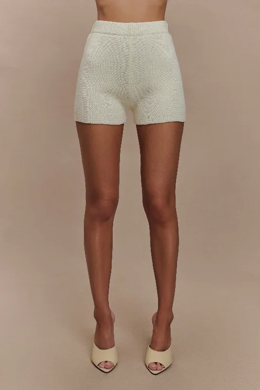 Booty shorts – Very short shorts that focus on accentuating the figure and providing maximum comfort.Noah Knit Shorts - Ivory