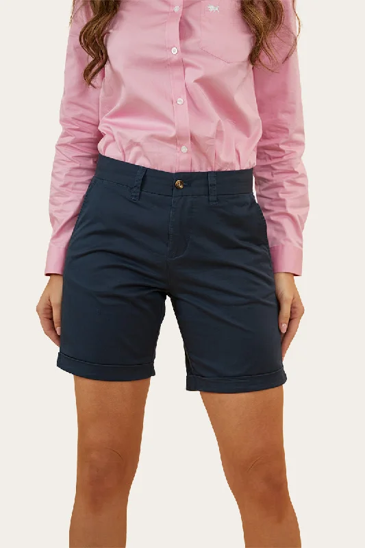 Button-front shorts – Shorts with a button-up closure at the front for a chic, stylish detail.Julia Womens Chino Short - Dark Navy