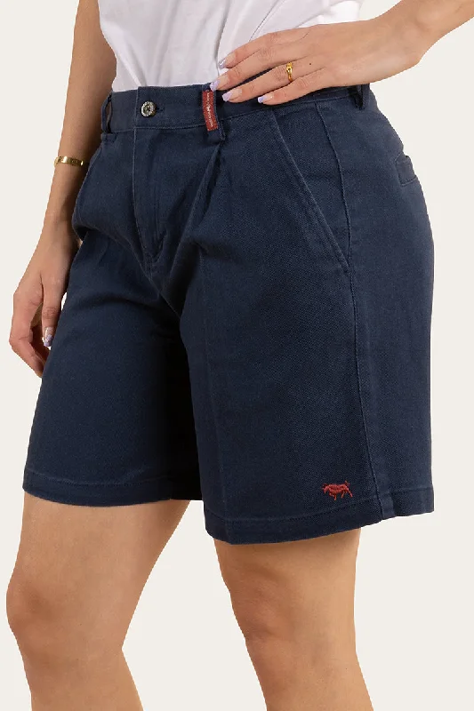 Denim shorts – Shorts made from denim fabric, often associated with a casual, summery vibe.Parkes Womens Heavy Weight Work Short - Dark Navy