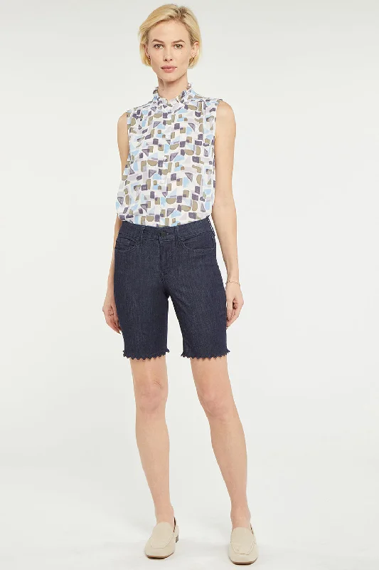 Button-front shorts – Shorts with a button-up closure at the front for a chic, stylish detail.Ella Denim Shorts - Lightweight Rinse