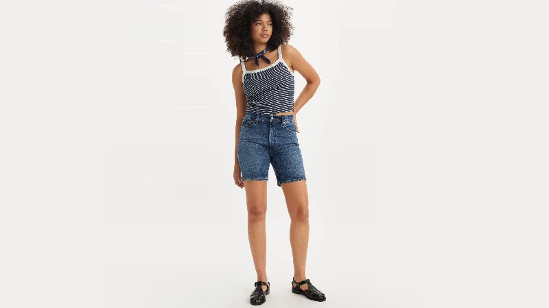 Cargo shorts – Loose-fitting shorts with large side pockets, often made from durable material for a utilitarian look.Levi's® Women's Ribcage Bermuda Shorts