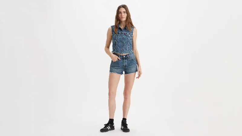 Cut-off shorts – Shorts made by cutting denim or other fabric, typically frayed at the edges for a distressed look.Levi's® Women's 501® Original High-Rise Jean Shorts