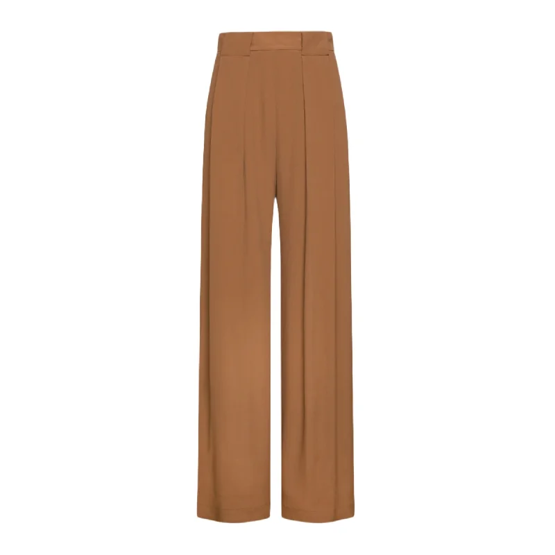 Cropped trousers – Trousers that are shortened to a length above the ankle.Momoni Aspen Ladies Pants Almond Acetate-Silk