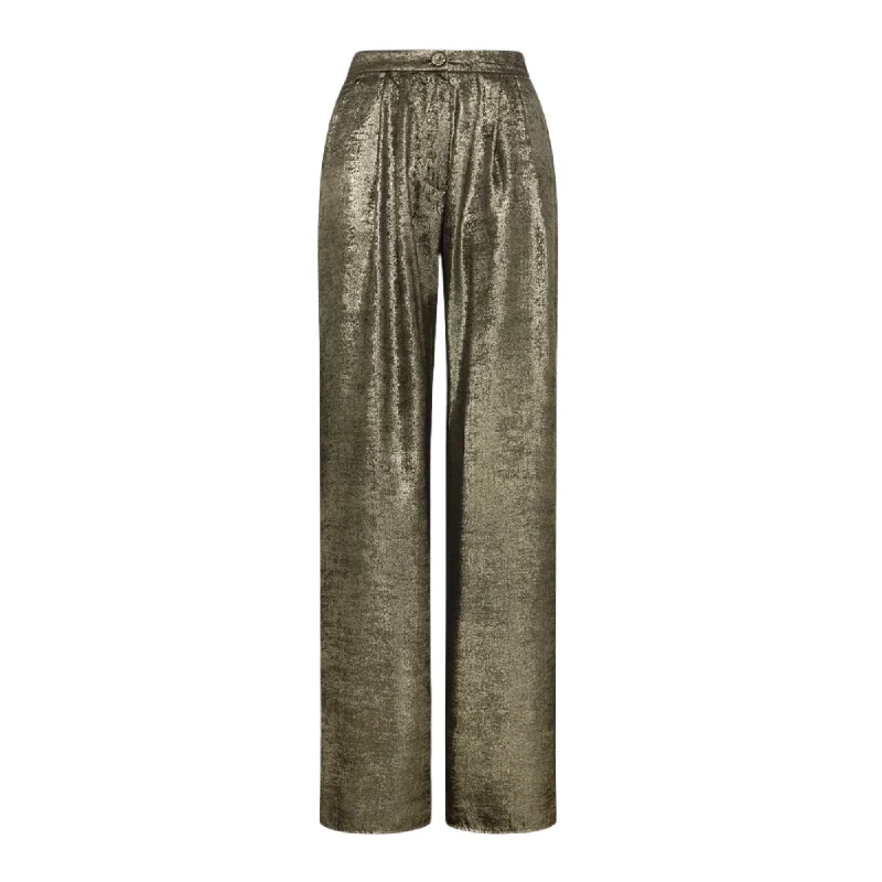 Linen trousers – Lightweight, breathable trousers made from linen fabric, perfect for warmer weather.Momoni Women's  Patrice Pants in Fluid Laminated Fabric