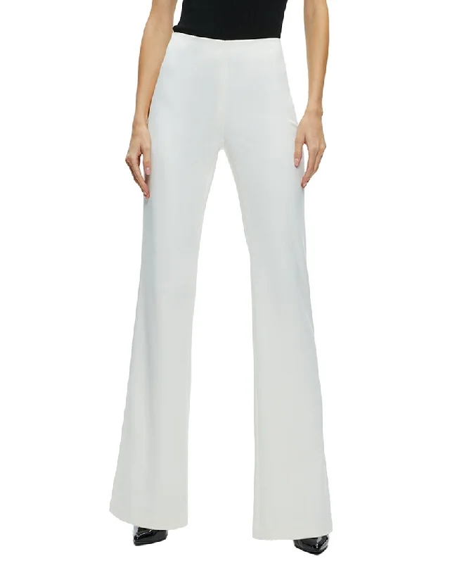 High-waisted trousers – Trousers that sit above the waistline for a flattering, elongating look.alice + olivia Lara Mr Side Stripe Slit Pant