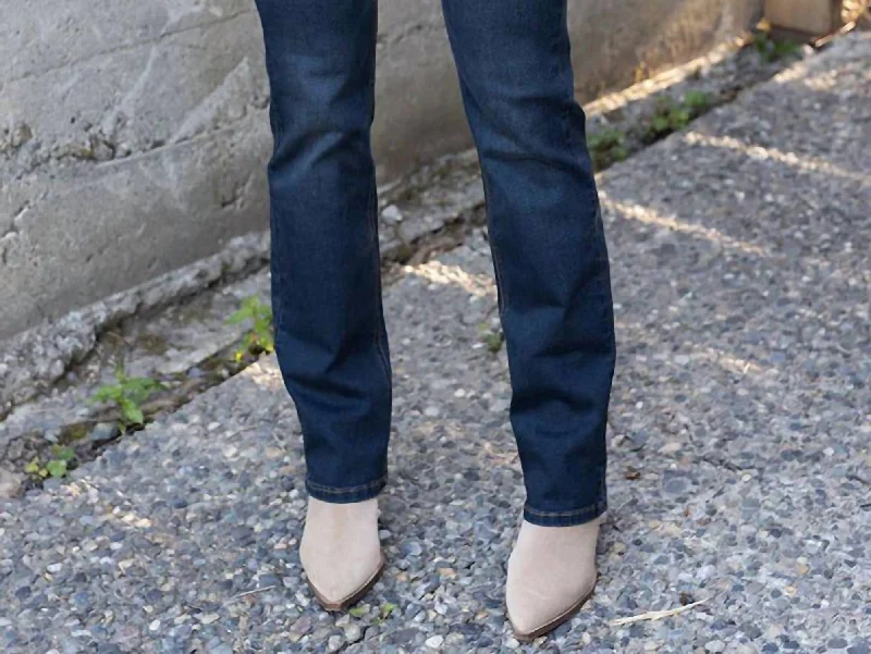 Elastic waist trousers – Trousers with an elasticated waistband for a more comfortable, stretchy fit.Barely Boot Denim Jean In Dark Wash