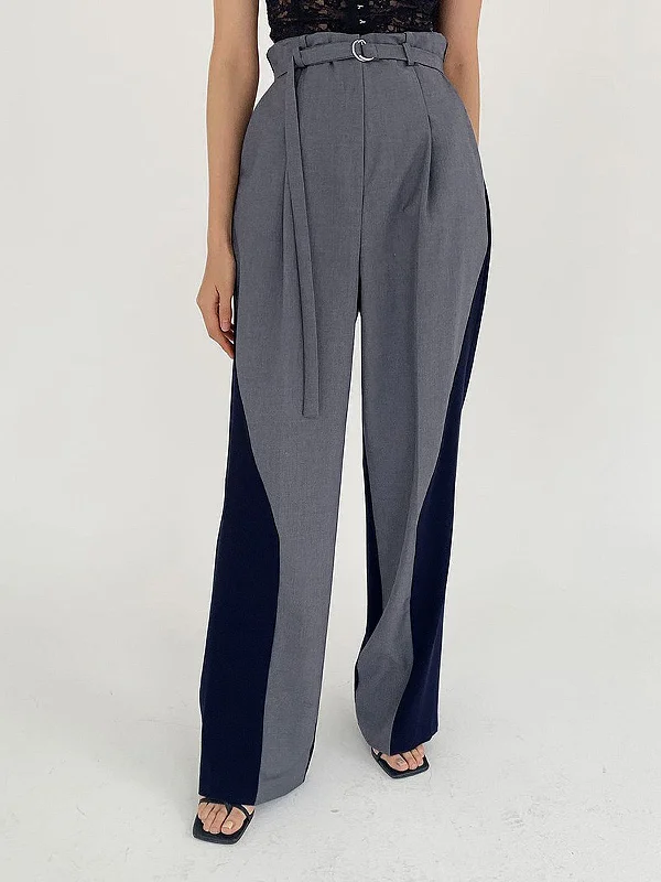 Tapered trousers – Trousers that narrow toward the ankle, creating a more fitted, streamlined look.BerryBetty - Belted Two Tone Wide Leg Pants