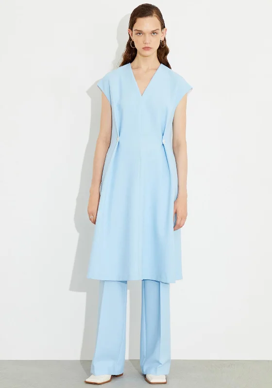 Bodycon dress – Tight-fitting dress that hugs the body and emphasizes curves.Birelin Button Pleated Midi Dress, Light Blue