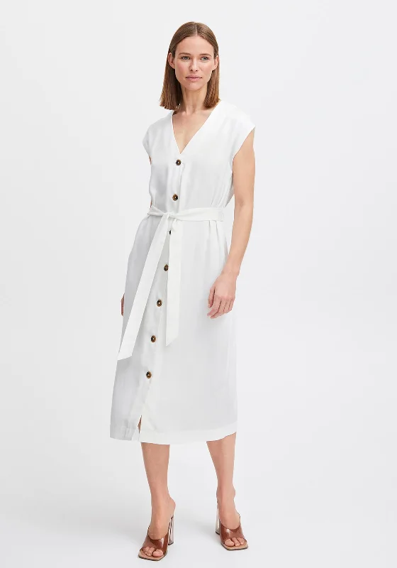 Empire waist dress – Dress with a high waistline, just under the bust, for a flattering silhouette.B.Young Ilini Tie Waist Midi Dress, Marshmallow