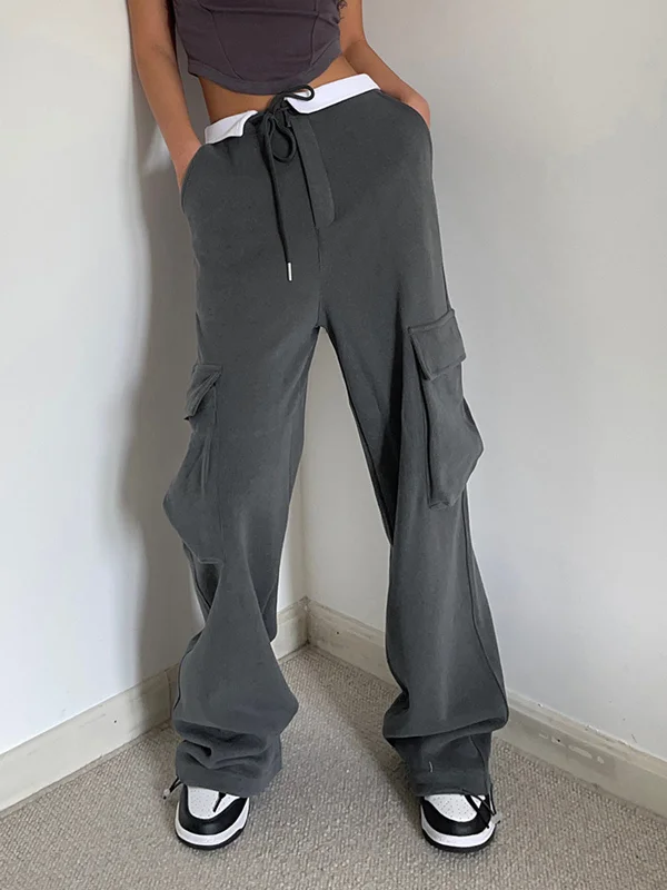 Tuxedo trousers – Formal trousers, often part of a tuxedo set, usually black with a satin stripe down the side.BerryBetty - Contrast Waistband Cargo Sweatpants