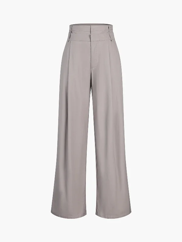 Cropped trousers – Trousers that are shortened to a length above the ankle.BerryBetty - Double Waistband Wide Leg Pants