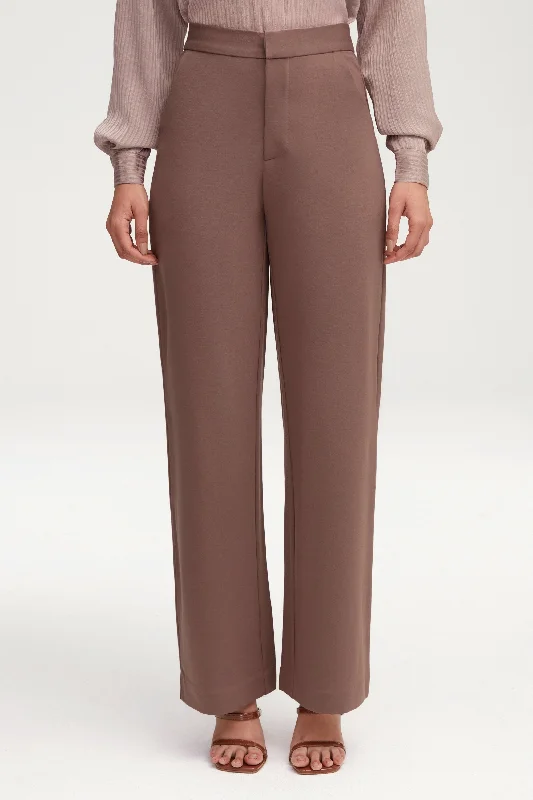 Tuxedo trousers – Formal trousers, often part of a tuxedo set, usually black with a satin stripe down the side.Essential Jersey Wide Leg Pants - Dark Taupe