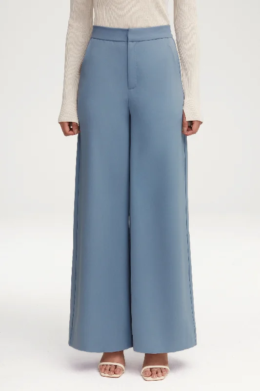 Bootcut trousers – Slightly flared at the bottom, designed to accommodate boots underneath.Essential Ultra Wide Leg Pants - Denim