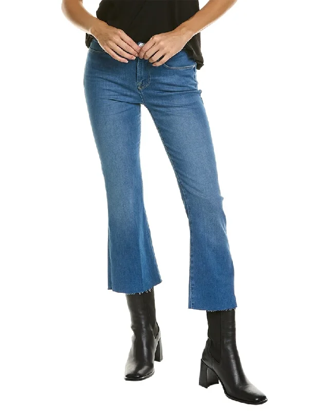 Flared trousers – Trousers with a gradual flare from the knee down, often associated with retro or 1970s fashion.FRAME Denim Le Crop Randall Mini Bootcut Jean