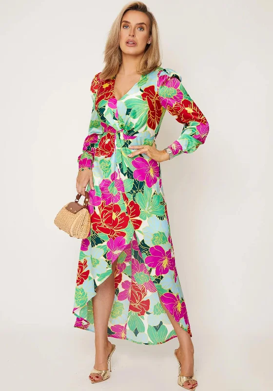 Midi dress – Dress that falls to the mid-calf, giving a balanced, modest, yet stylish appearance.Girl In Mind Alexia Floral Print Maxi Dress, Green Multi