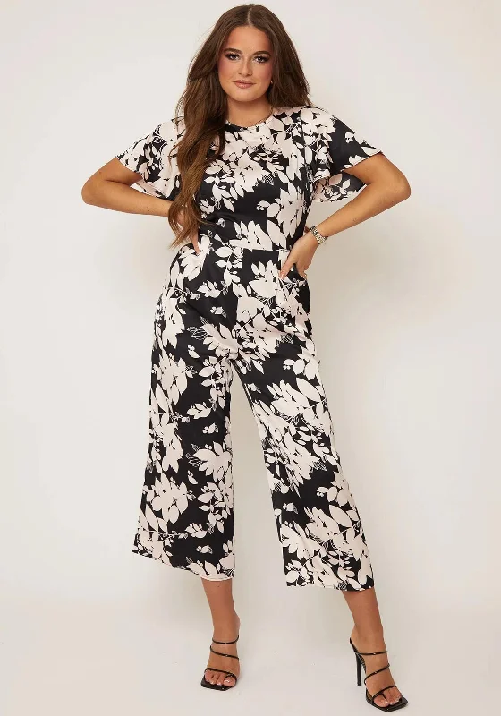 Sheath dress – Form-fitting dress that hugs the body and typically hits just above or at the knee.Girl In Mind Laura Floral Culotte Jumpsuit, Black & Blush