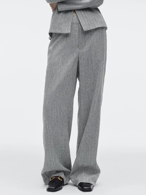 Tuxedo trousers – Formal trousers, often part of a tuxedo set, usually black with a satin stripe down the side.BerryBetty - Herringbone Pockets Wide Leg Pants