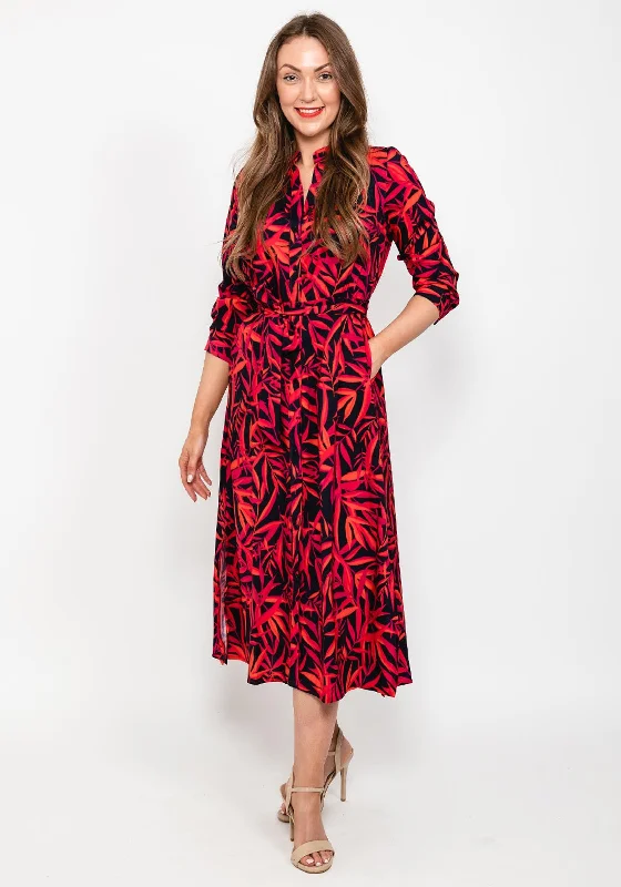 Ball gown dress – Formal, full-skirted dress often worn for weddings, proms, or galas.Kate & Pippa Capri Shirt Midi Dress, Black & Red