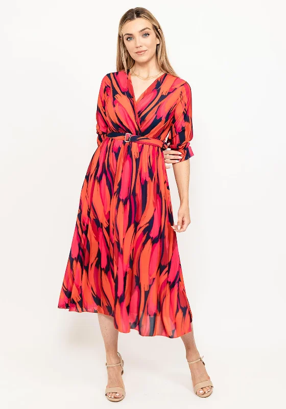 Shift dress – Loose, straight-cut dress that doesn't define the waist, offering a more relaxed fit.Kate & Pippa Positano Print Midi Dress, Cerise Multi