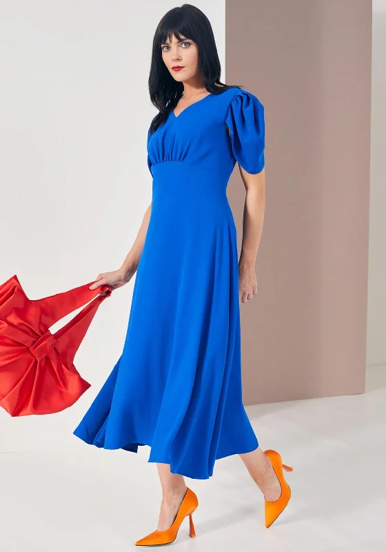 Empire waist dress – Dress with a high waistline, just under the bust, for a flattering silhouette.Kate Cooper Dome Waist Maxi Dress, Royal Blue