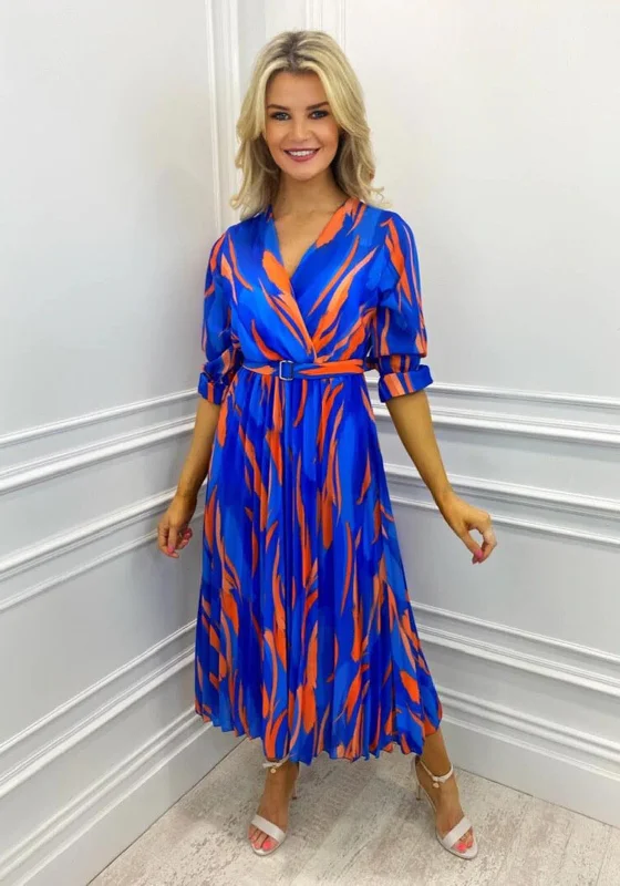 Shift dress – Loose, straight-cut dress that doesn't define the waist, offering a more relaxed fit.Kate & Pippa Positano Print Midi Dress, Blue & Orange