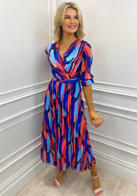 Cocktail dress – Dress typically worn for semi-formal events, often knee-length or slightly above.Kate & Pippa Positano Print Midi Dress, Royal Blue Multi