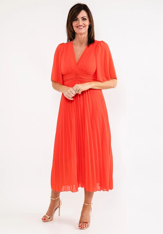 Lace dress – Dress made with lace fabric, often delicate and romantic, suitable for special occasions.Seventy1 One Size Pleated Chiffon Dress, Coral