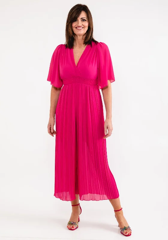 Tea-length dress – Dress that falls between the knee and ankle, perfect for more formal or vintage-inspired occasions.Seventy1 One Size Pleated Chiffon Jumpsuit, Pink