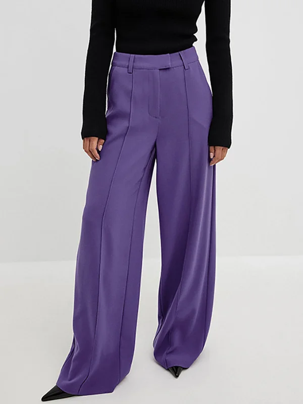 Palazzo trousers – Wide-leg trousers made from light, flowy fabric, often associated with a chic or bohemian look.BerryBetty - Lavender Wide Leg Pants