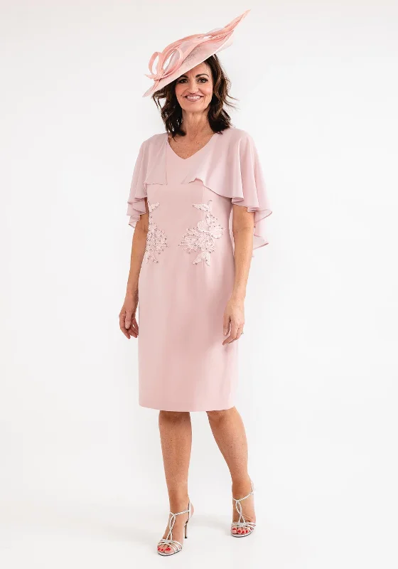 Maxi dress – Long dress that typically reaches the ankles or floor, offering a flowing and elegant look.Lizabella Chiffon Cape Sleeve Dress, Blush