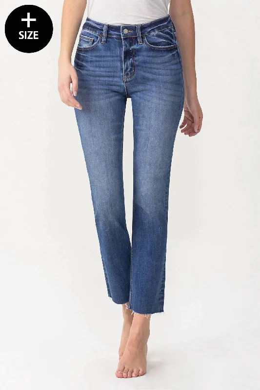 Flared trousers – Trousers with a gradual flare from the knee down, often associated with retro or 1970s fashion.Masterfully High Rise Slim Straight Jean In Medium Wash