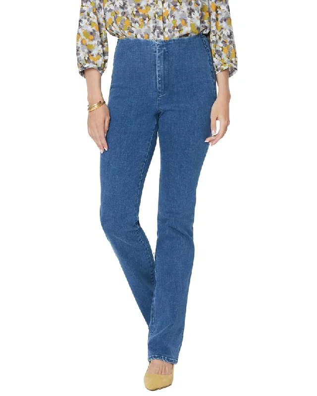 Straight-leg trousers – Trousers with a consistent width from hip to ankle, not tapered or flared.NYDJ Petite Marilyn Straight Forever Slim Jean