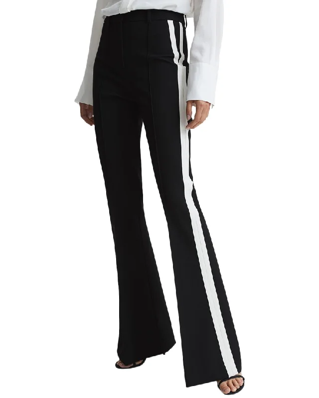 Stretch trousers – Trousers made with a small amount of spandex or elastane for added stretch and flexibility.Reiss Amie Flared Side Stripe Trouser