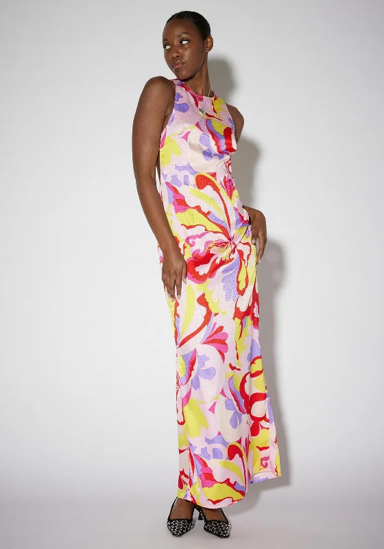 Bodycon dress – Tight-fitting dress that hugs the body and emphasizes curves.SOMETHINGNEW Amelia Sleeveless Maxi Dress, Blazing Yellow Multi