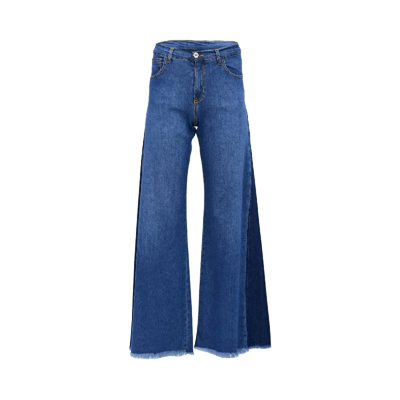 Denim trousers – Made from denim fabric, often resembling jeans but styled as more formal trousers.Oblique Women's Light Blue Large Legs Jeans