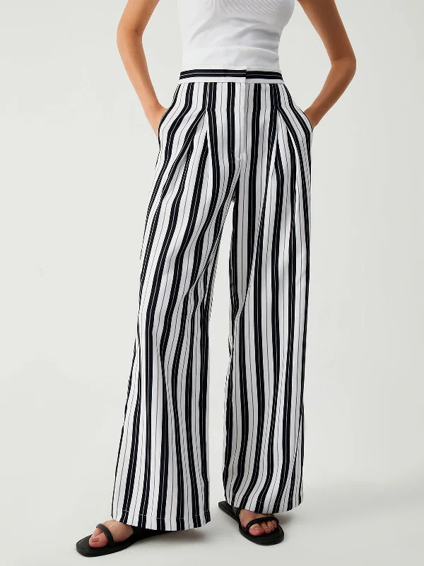 Stretch trousers – Trousers made with a small amount of spandex or elastane for added stretch and flexibility.BerryBetty - St Tropez Pinstripe Wide Leg Pants