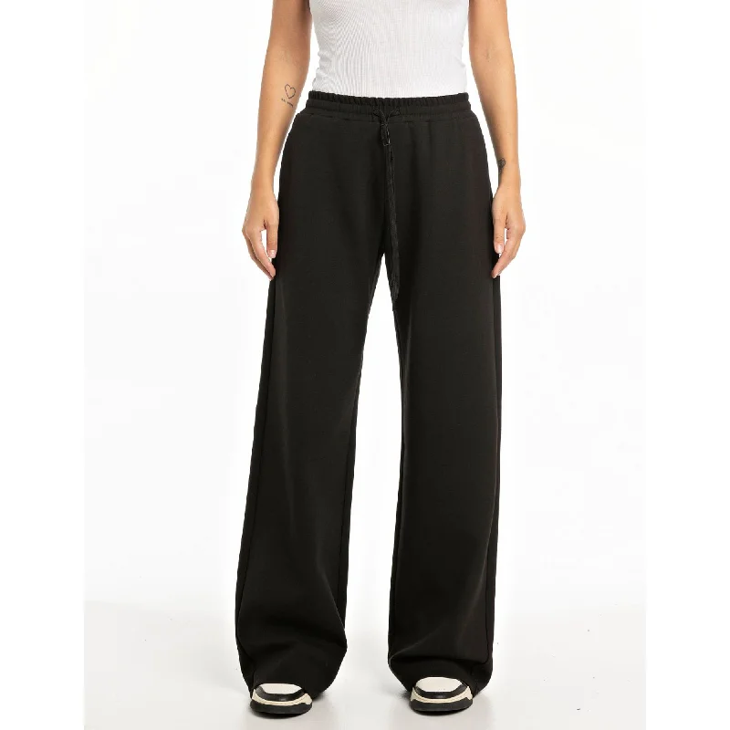 Straight-leg trousers – Trousers with a consistent width from hip to ankle, not tapered or flared.Replay Women's Wide Leg Black Trouser