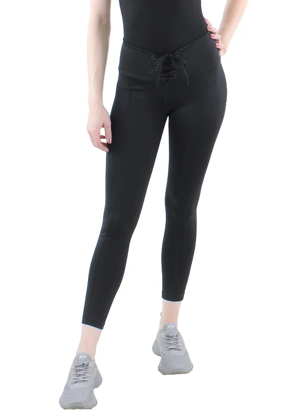 Wide-leg trousers – Trousers with a loose, flared fit from the hips down to the ankles.Womens Stretch Lace Up Leggings