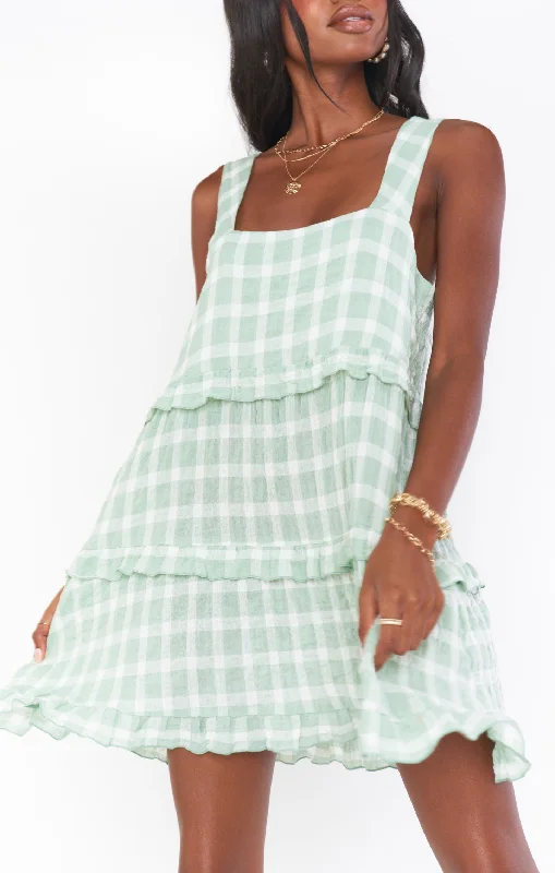 Wrap skirt – Skirt that wraps around the waist and is usually tied at one side.Napa Mini Dress ~ Green Plaid