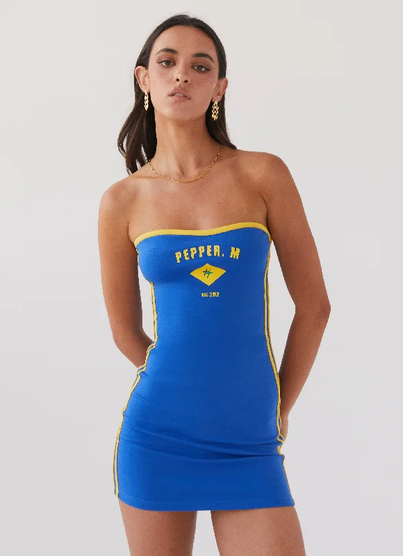 Pencil skirt – Tight-fitting skirt that hugs the body and usually falls to or just below the knee.Say No More Tube Mini Dress - Royal Blue