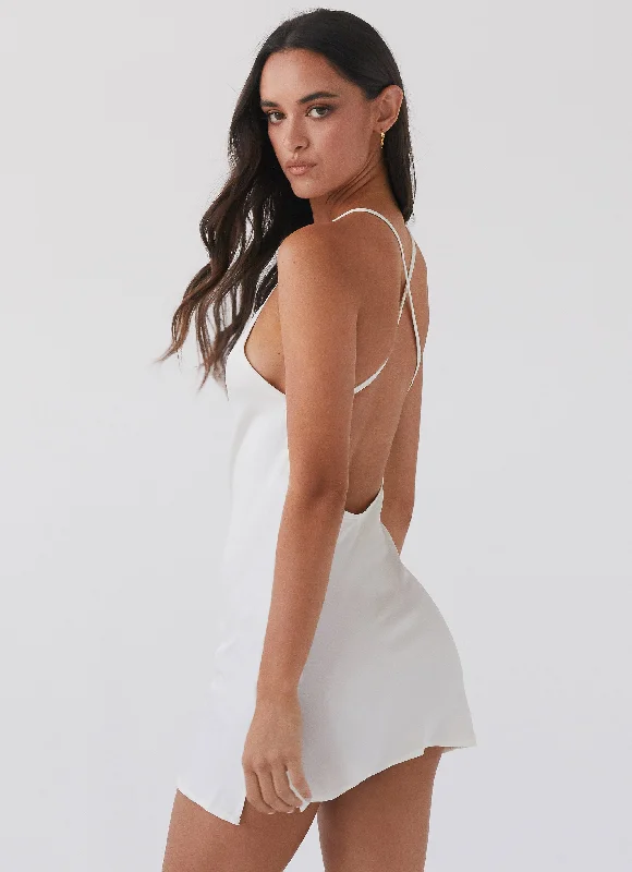 Maxi skirt – Skirt that reaches the ankles or floor, offering a long, flowing silhouette.Sweet Temptation Satin Mini Dress - Pearl