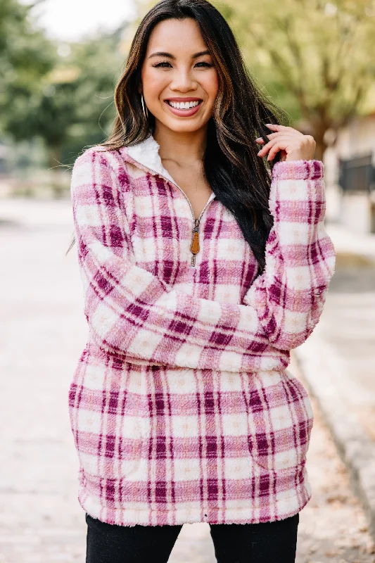 Breathable – Allows airflow, keeps you coolBetter Get Going Pink Plaid Pullover