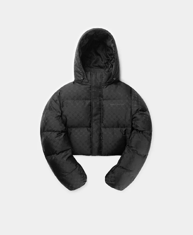 Breathable – Allows airflow, keeps you coolBlack Monogram Cropped Puffer Jacket