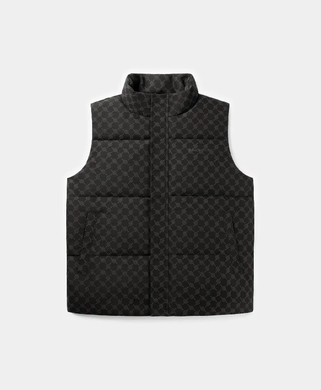 Military-inspired – Features like epaulets or button details that resemble military uniformsBlack Pondo Cotton Monogram Bodywarmer