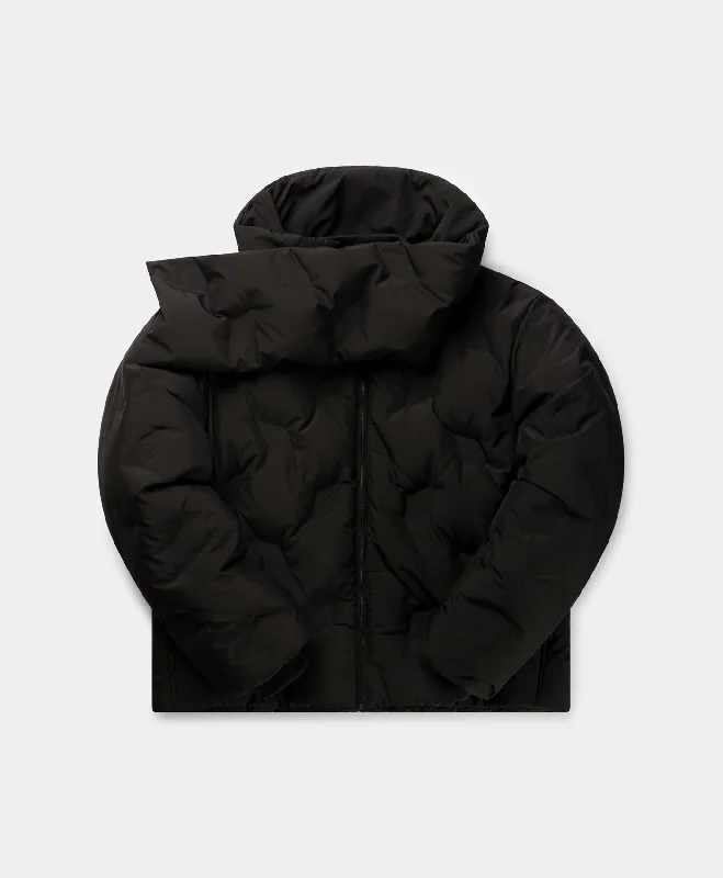 Stretch – Stretchy fabric for comfort and flexibilityJet Black Ayan Monogram Puffer Jacket