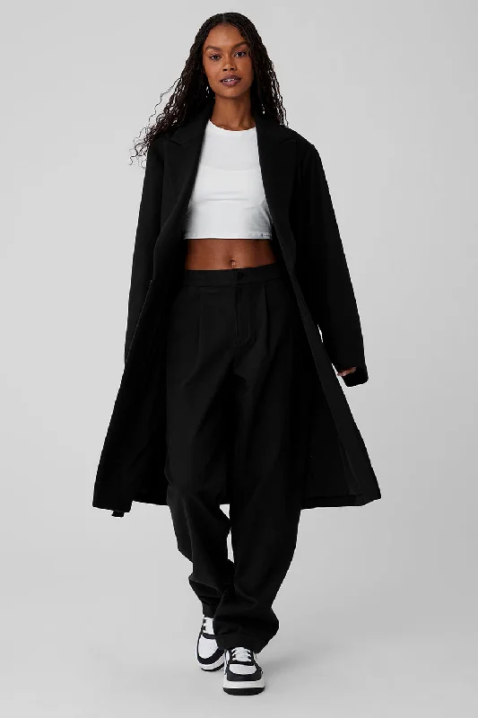 Oversized – Loose, relaxed fitWool Gameday Overcoat - Black