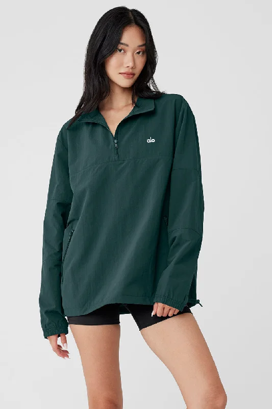 Reflective – Includes reflective elements for visibilityTakeaway Track Pullover - Midnight Green