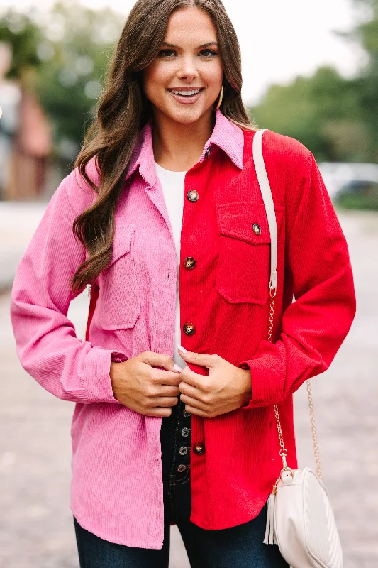 Windproof – Wind-resistantMaking Promises Pink Colorblock Shacket