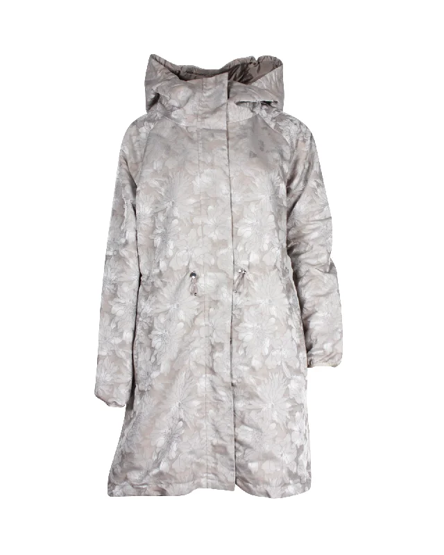 Padded – With extra filling for warmthMax Mara Weekend Reversible Floral Parka in Silver Nylon